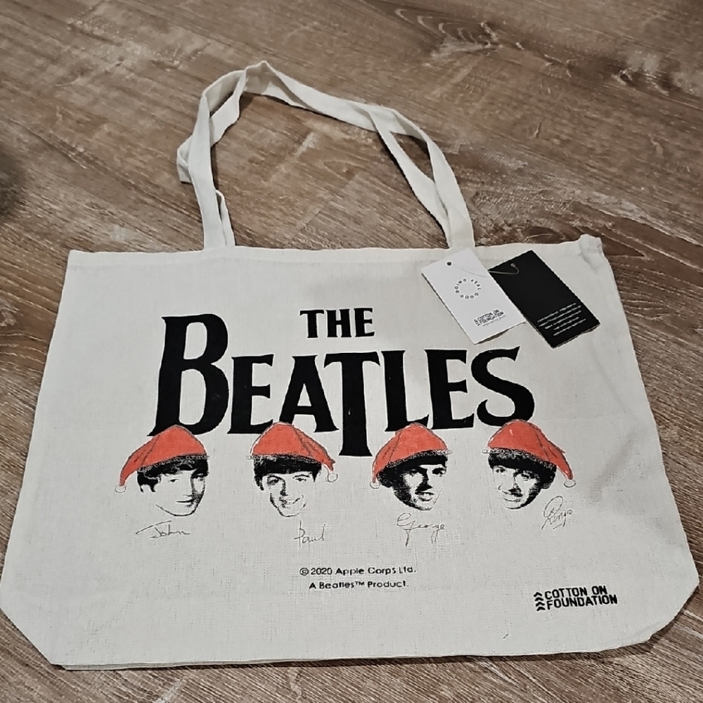Cream and Black Tote Bag with Iconic Silhouettes